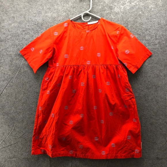 Tiny Cottons Other - Tiny Cottons Chefs Choice Club Sandwich Dress Girls 10y Red Short Sleeve Poplin